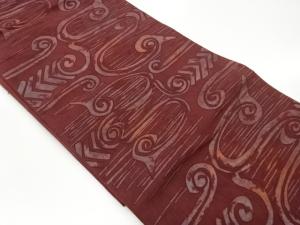 本場筑前博多抽象幾何学模様織出し名古屋帯